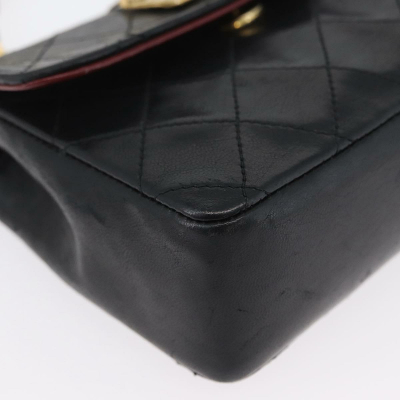 【日本直送】香奈兒 (CHANEL) 絎縫鏈條單肩包，羊皮材質，黑色，金色雙C標誌，正品編號 172545SAV-14