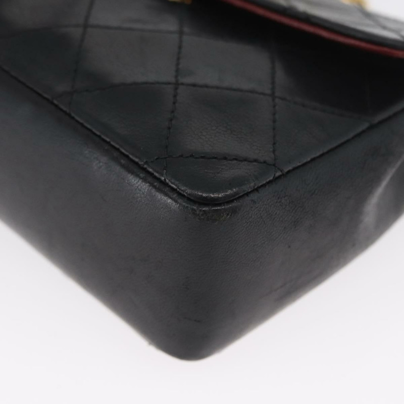 【日本直送】香奈兒 (CHANEL) 絎縫鏈條單肩包，羊皮材質，黑色，金色雙C標誌，正品編號 172545SAV-15