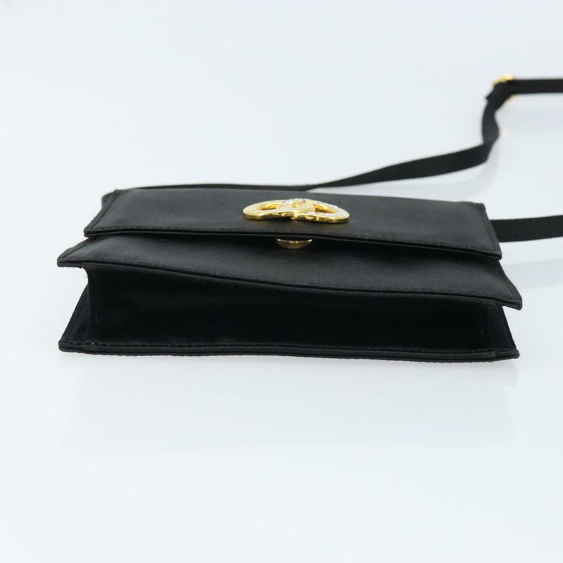 【日本直送】CELINE 圓形肩背包 緞面 黑色 金色 正品 172397V-4