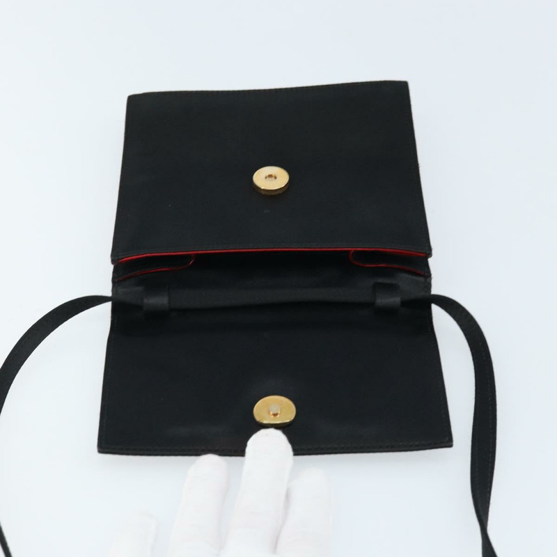 【日本直送】CELINE 圓形肩背包 緞面 黑色 金色 正品 172397V-9