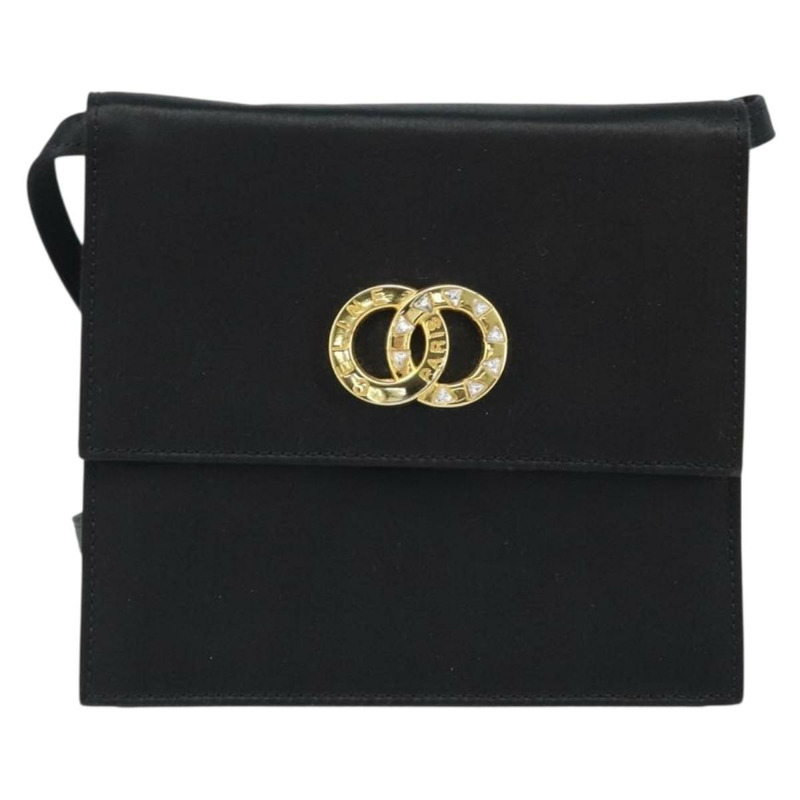 【日本直送】CELINE 圓形肩背包 緞面 黑色 金色 正品 172397V-12