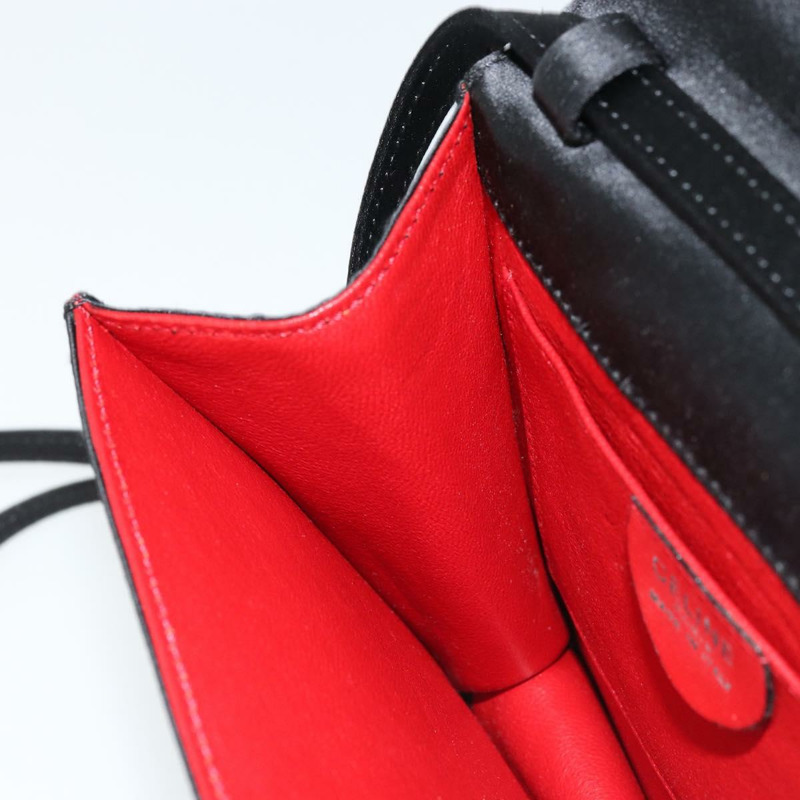 【日本直送】CELINE 圓形肩背包 緞面 黑色 金色 正品 172397V-19