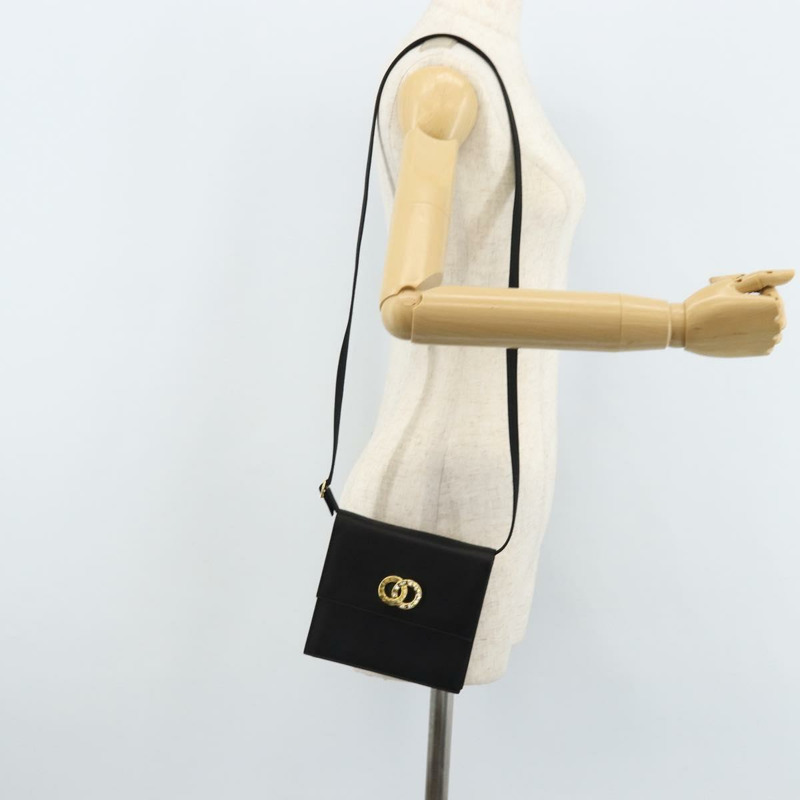 【日本直送】CELINE 圓形肩背包 緞面 黑色 金色 正品 172397V-21