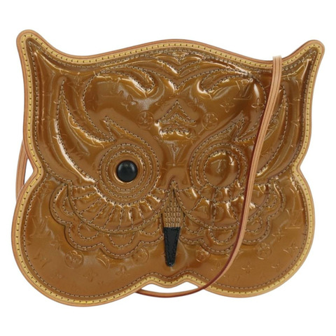 路易威登 Vernis Comte De Feu 貓頭鷹手拿包 青銅色 M92268 正品 172440V