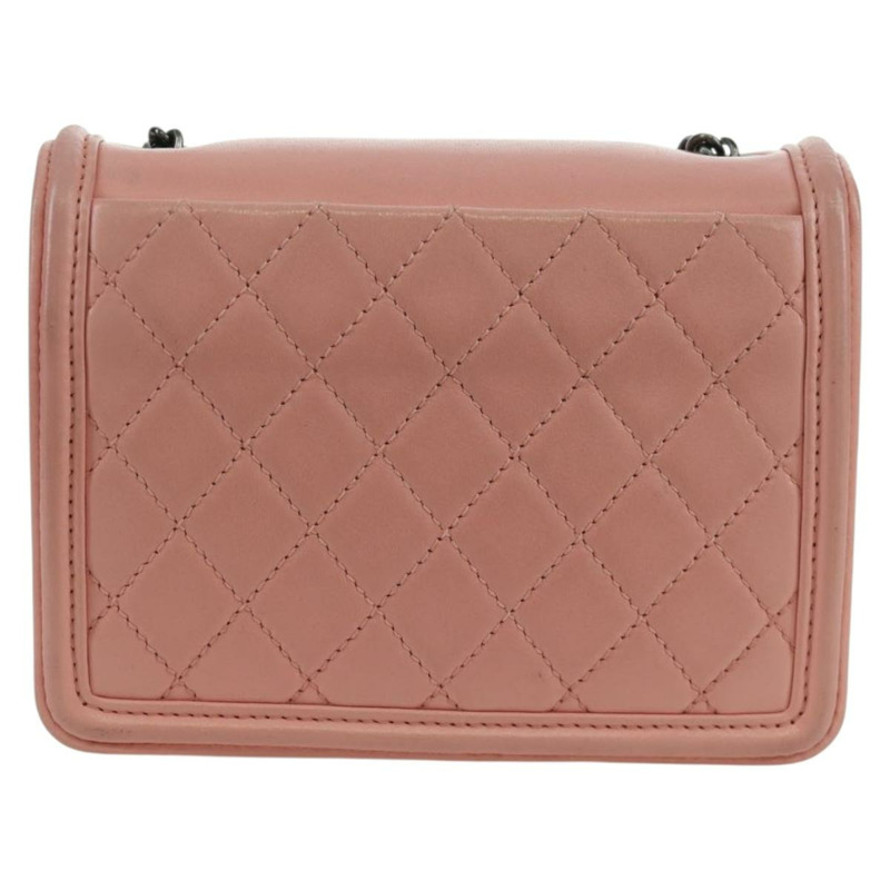 【日本直送】香奈兒 (CHANEL) Matelasse Lego Boy 鏈條單肩包，羊皮材質，粉紅色，CC標誌，正品編號 172559SAM-1