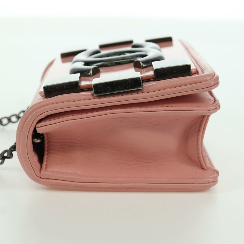 【日本直送】香奈兒 (CHANEL) Matelasse Lego Boy 鏈條單肩包，羊皮材質，粉紅色，CC標誌，正品編號 172559SAM-2