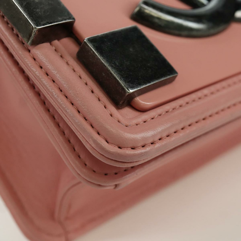 【日本直送】香奈兒 (CHANEL) Matelasse Lego Boy 鏈條單肩包，羊皮材質，粉紅色，CC標誌，正品編號 172559SAM-16