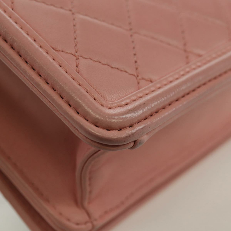 【日本直送】香奈兒 (CHANEL) Matelasse Lego Boy 鏈條單肩包，羊皮材質，粉紅色，CC標誌，正品編號 172559SAM-18