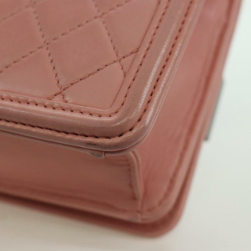 【日本直送】香奈兒 (CHANEL) Matelasse Lego Boy 鏈條單肩包，羊皮材質，粉紅色，CC標誌，正品編號 172559SAM-19