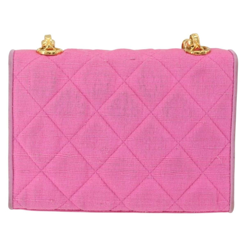 【日本直送】香奈兒 (CHANEL) 絎縫鏈條山茶花單背包 粉紅金色雙C標誌 Auth 172461V-1