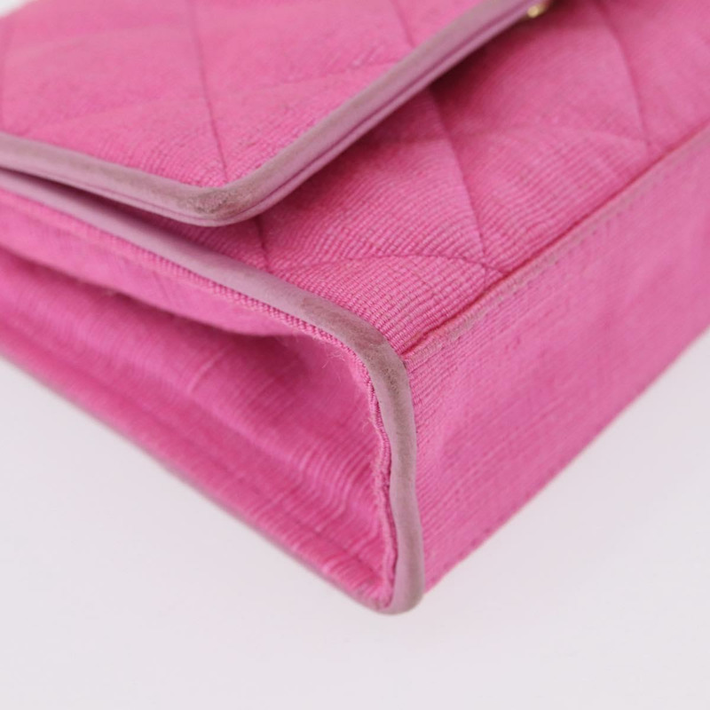 【日本直送】香奈兒 (CHANEL) 絎縫鏈條山茶花單背包 粉紅金色雙C標誌 Auth 172461V-8