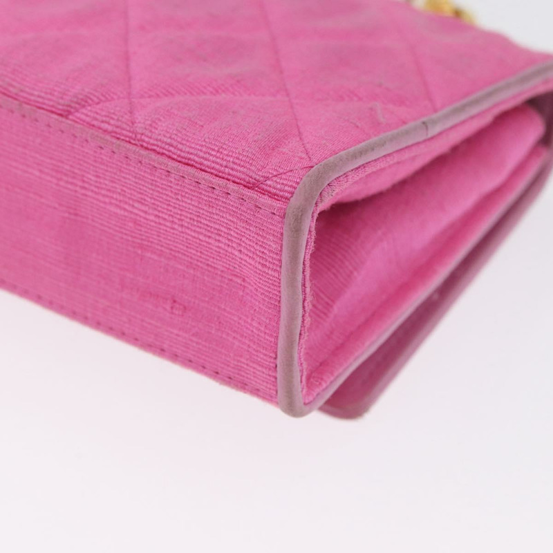 【日本直送】香奈兒 (CHANEL) 絎縫鏈條山茶花單背包 粉紅金色雙C標誌 Auth 172461V-17