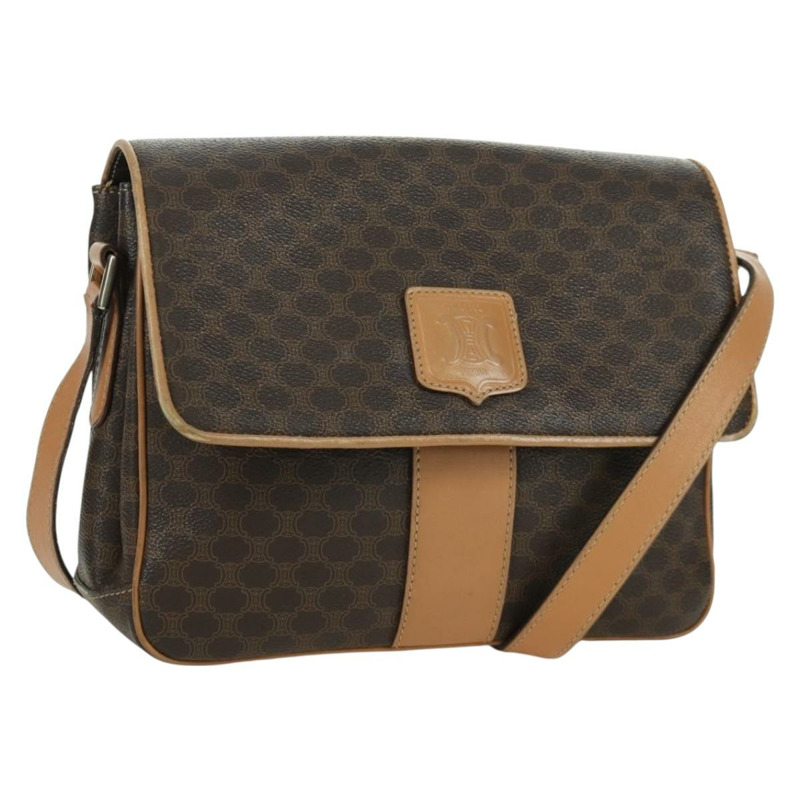 【日本直送】CELINE Macadam帆布肩背包 PVC皮革 棕色 金色 正品 am10907V-0