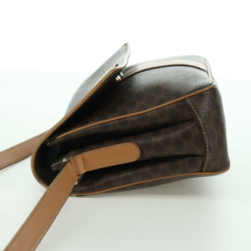 【日本直送】CELINE Macadam帆布肩背包 PVC皮革 棕色 金色 正品 am10907V-2