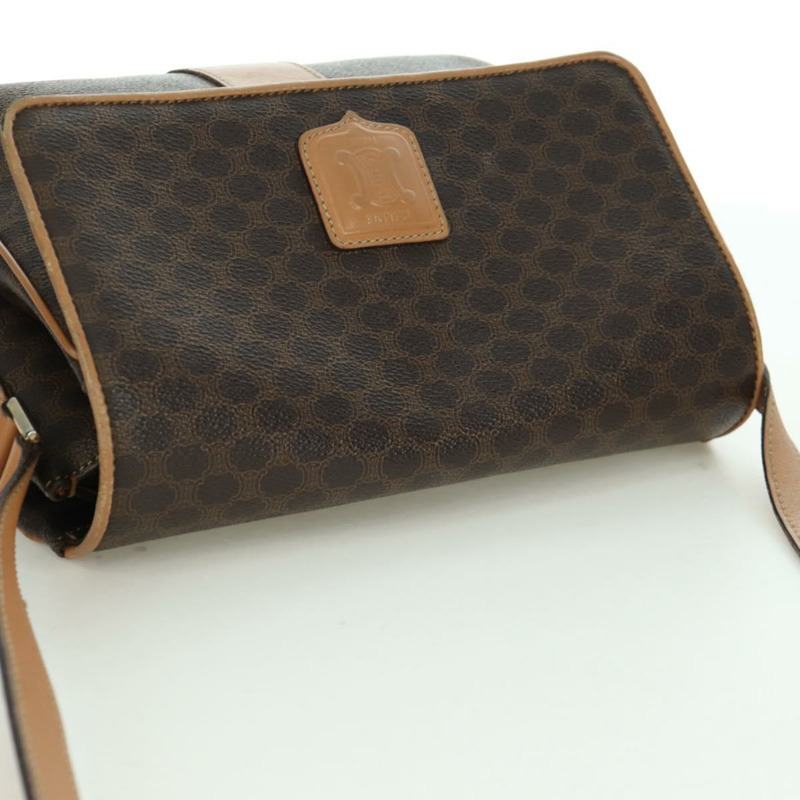 【日本直送】CELINE Macadam帆布肩背包 PVC皮革 棕色 金色 正品 am10907V-5