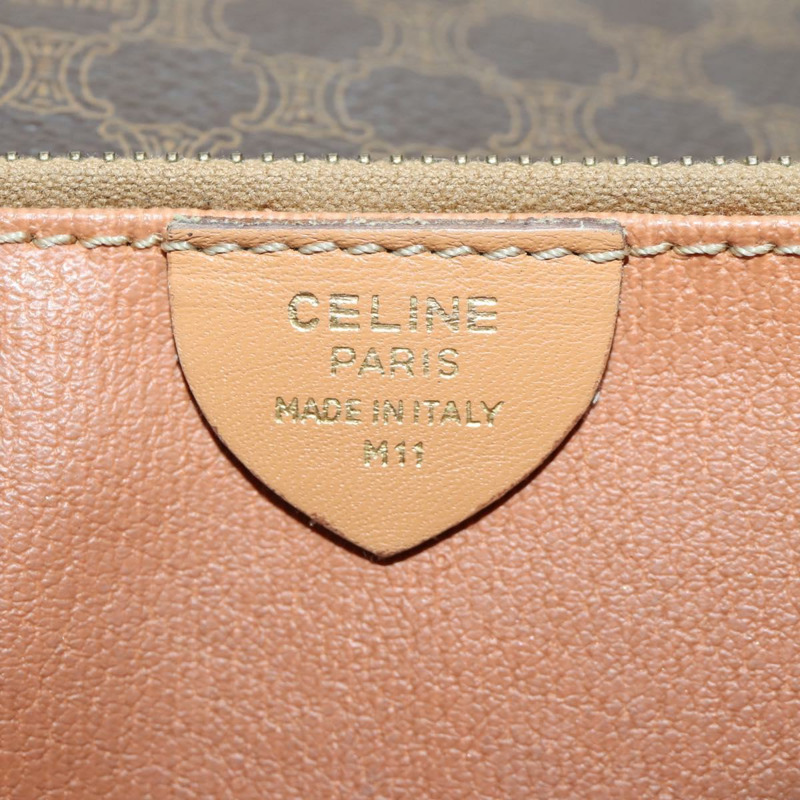 【日本直送】CELINE Macadam帆布肩背包 PVC皮革 棕色 金色 正品 am10907V-11