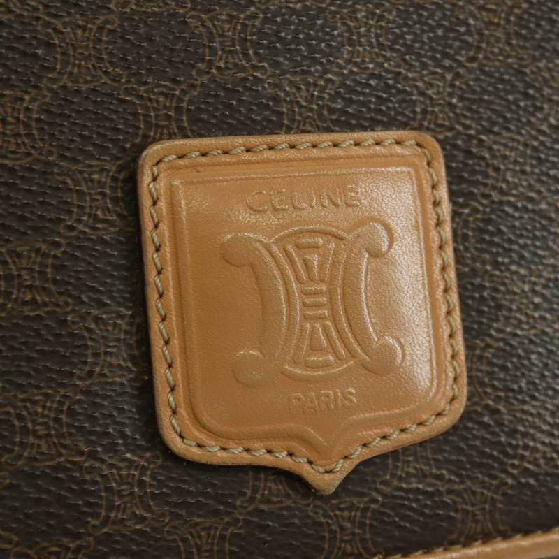 【日本直送】CELINE Macadam帆布肩背包 PVC皮革 棕色 金色 正品 am10907V-17