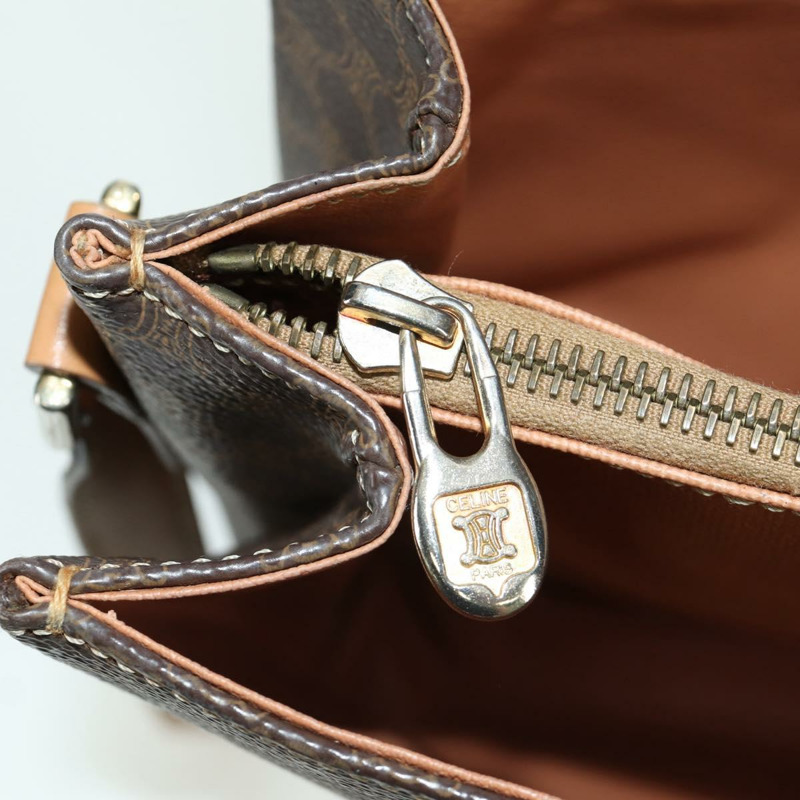 【日本直送】CELINE Macadam帆布肩背包 PVC皮革 棕色 金色 正品 am10907V-21