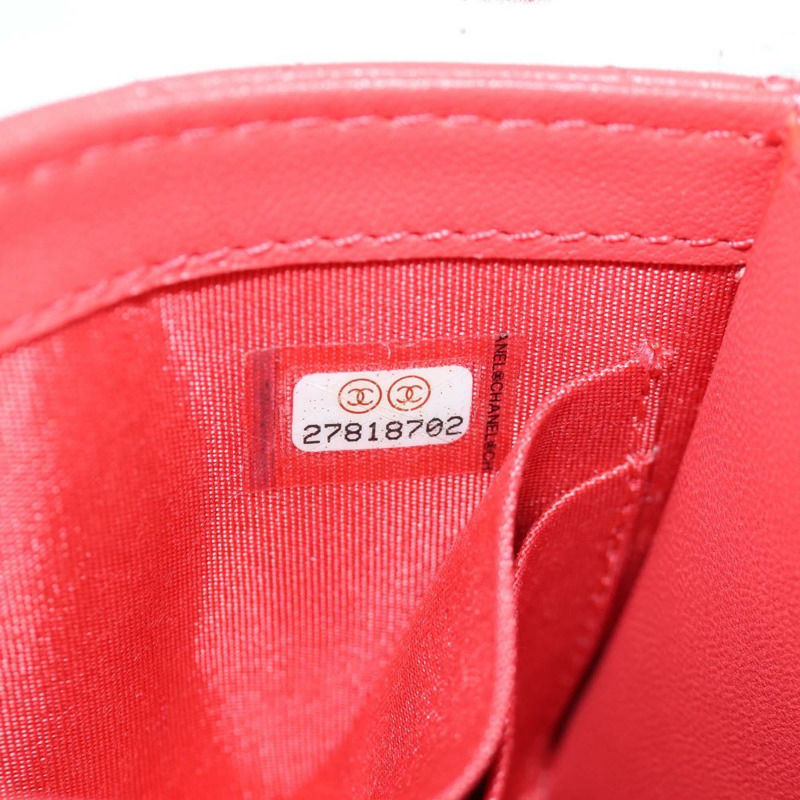 【日本直送】香奈兒 (CHANEL) 鏈條迷你絎縫 11 肩背包，羊皮材質，紅色，金色雙 C 標誌，正品編號 173342SAM-9