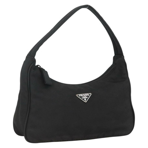 PRADA 手提包 尼龍 黑色 銀色 正品 ARZ390A