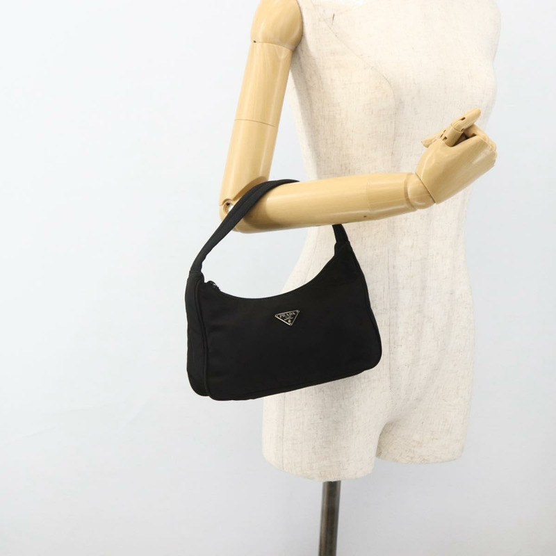 【日本直送】PRADA 手提包 尼龍 黑色 銀色 正品 ARZ390A-20