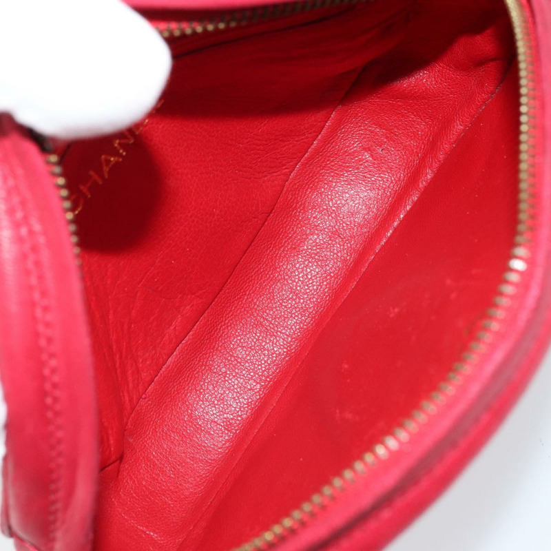 【日本直送】香奈兒鏈條肩背包，羊皮材質，紅色金色雙C標誌，正品 ARZ393A-9