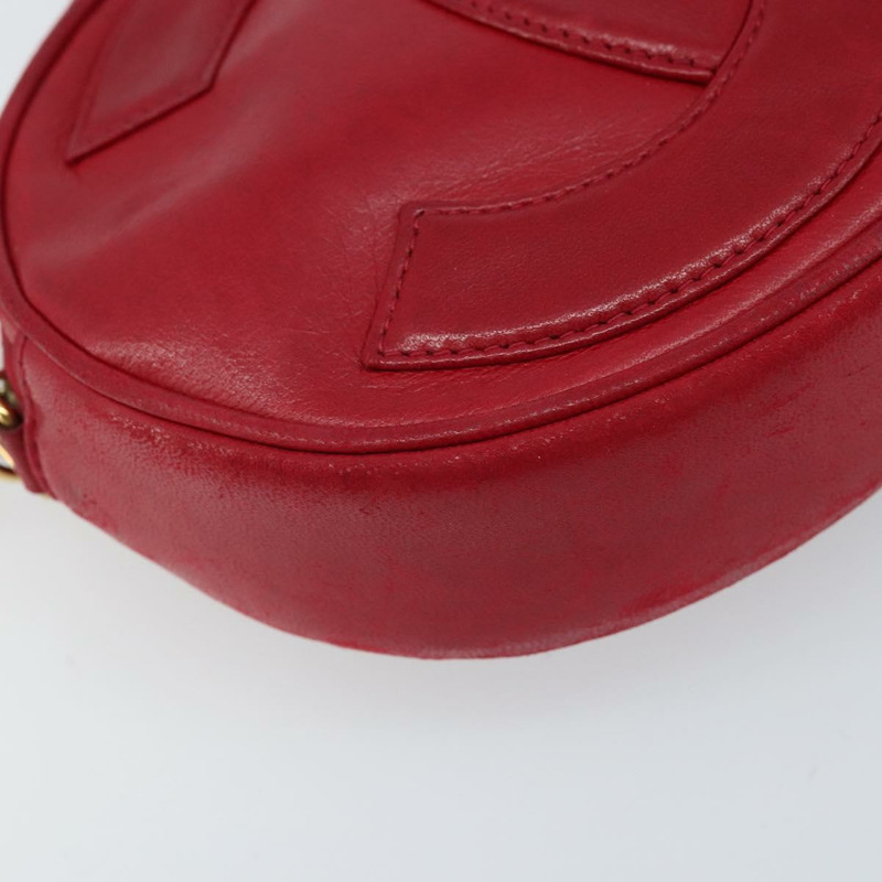 【日本直送】香奈兒鏈條肩背包，羊皮材質，紅色金色雙C標誌，正品 ARZ393A-13