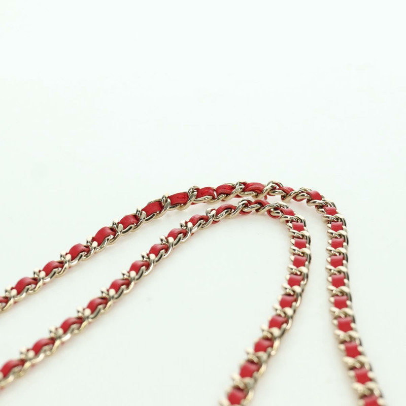 【日本直送】香奈兒 (CHANEL) 絎縫鏈條肩背包 棉質 紅色 金色 CC 標誌 Auth bs33822SAM-13