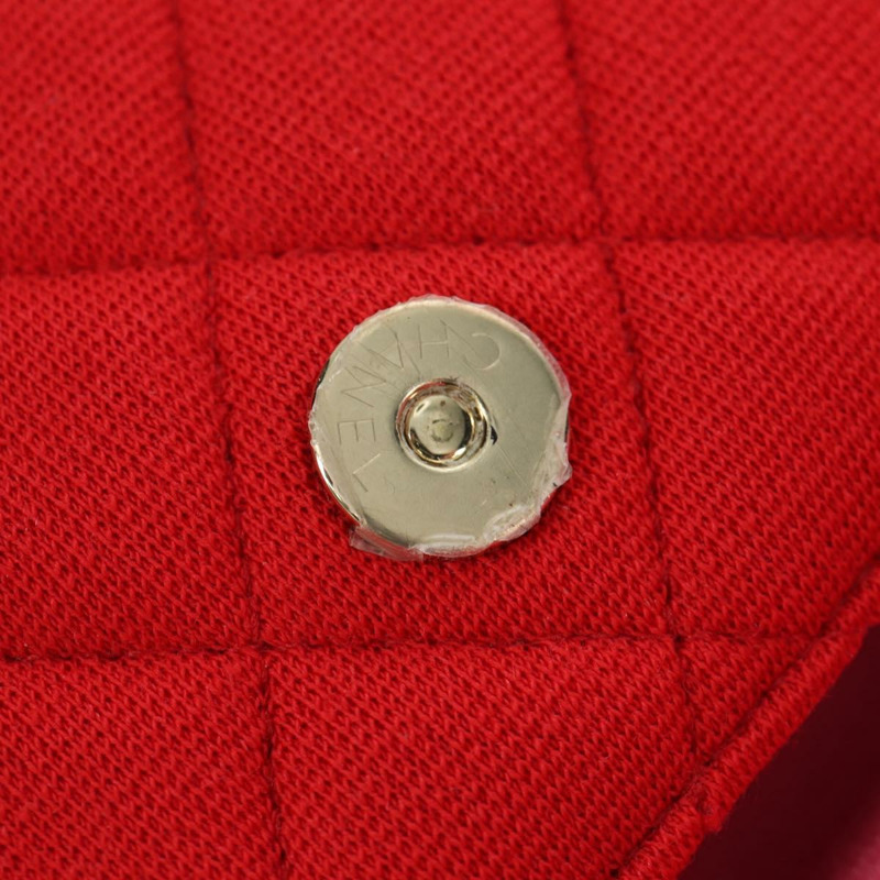 【日本直送】香奈兒 (CHANEL) 絎縫鏈條肩背包 棉質 紅色 金色 CC 標誌 Auth bs33822SAM-20