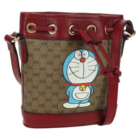 GUCCI Micro GG Supreme Fujiko-Pro 手提包 PVC 米色 金色 647801 正品 LNZ989SAM
