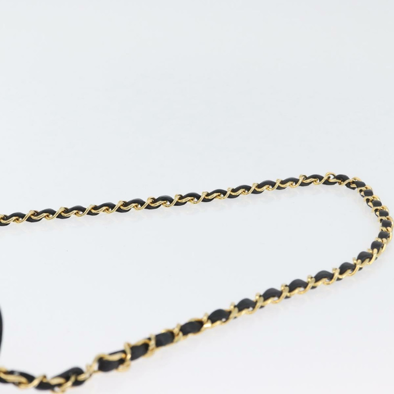 【日本直送】香奈兒半月形鏈條肩背包，羊皮材質，黑色，金色，CC標誌，正品，BSZ402-7