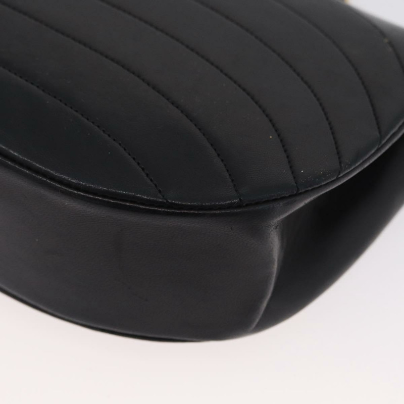 【日本直送】香奈兒半月形鏈條肩背包，羊皮材質，黑色，金色，CC標誌，正品，BSZ402-16