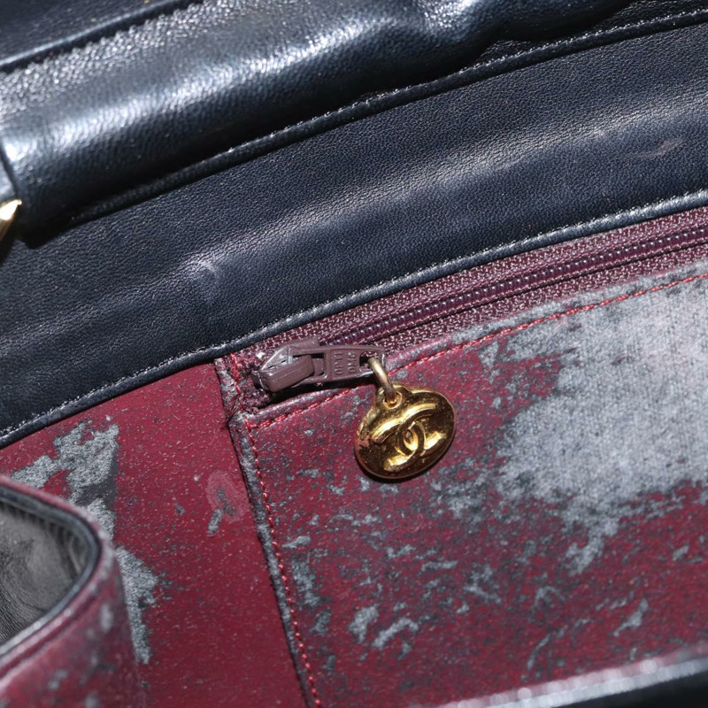 【日本直送】香奈兒半月形鏈條肩背包，羊皮材質，黑色，金色，CC標誌，正品，BSZ402-23