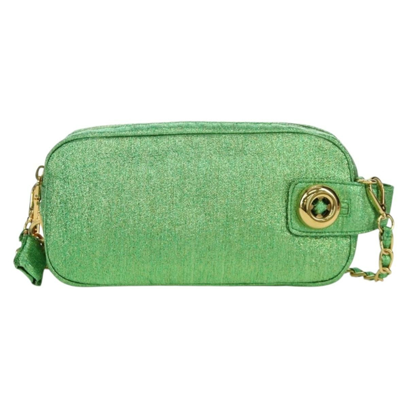 【日本直送】PRADA 鏈條肩背包 帆布 綠色 金色 正品 LNZ744V-1