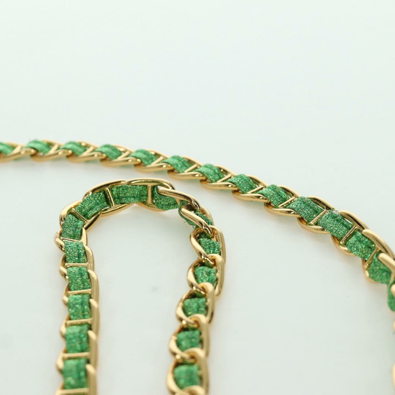 【日本直送】PRADA 鏈條肩背包 帆布 綠色 金色 正品 LNZ744V-13