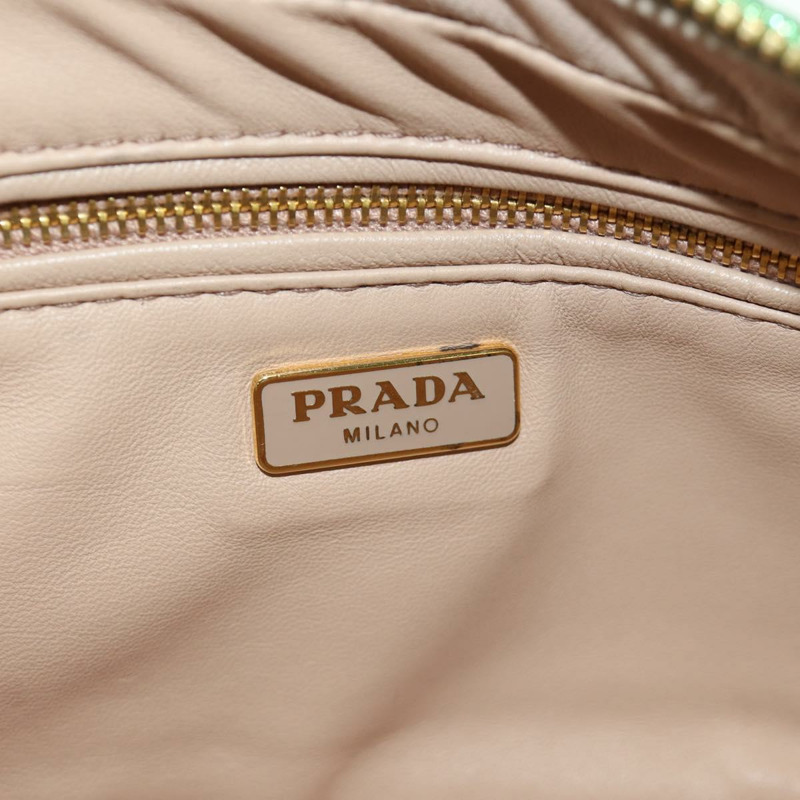 【日本直送】PRADA 鏈條肩背包 帆布 綠色 金色 正品 LNZ744V-20