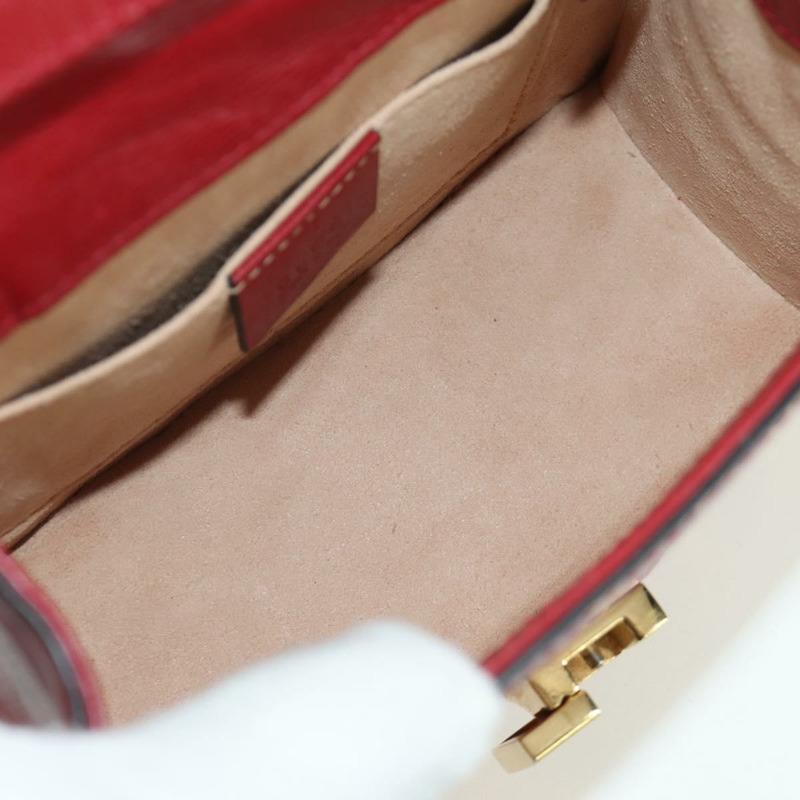 【日本直送】GUCCI Silvi Sherry Line 手袋 皮革 兩用 紅色 金色 470270 正品 LNZ690V-9