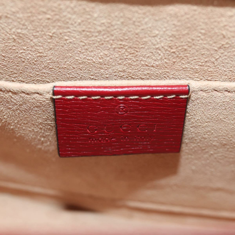 【日本直送】GUCCI Silvi Sherry Line 手袋 皮革 兩用 紅色 金色 470270 正品 LNZ690V-23