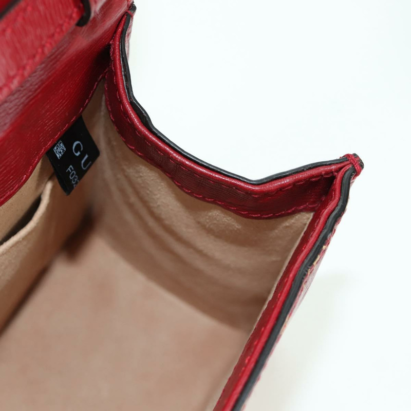 【日本直送】GUCCI Silvi Sherry Line 手袋 皮革 兩用 紅色 金色 470270 正品 LNZ690V-24