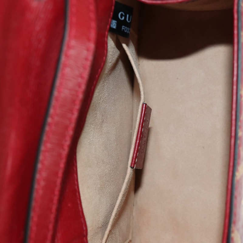 【日本直送】GUCCI Silvi Sherry Line 手袋 皮革 兩用 紅色 金色 470270 正品 LNZ690V-26