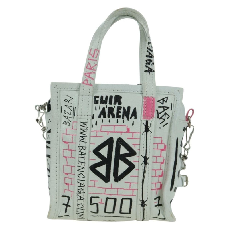 【日本直送】BALENCIAGA Graffiti Bazaar Shopper XXS 皮革雙肩包 513988 正品 LNZ819V-2