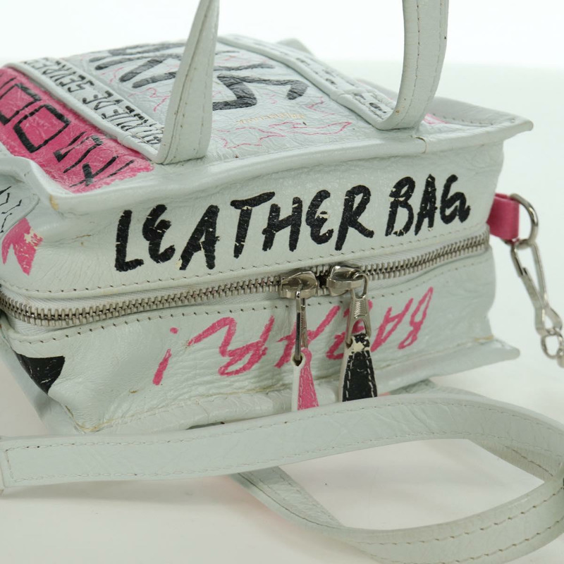 【日本直送】BALENCIAGA Graffiti Bazaar Shopper XXS 皮革雙肩包 513988 正品 LNZ819V-7