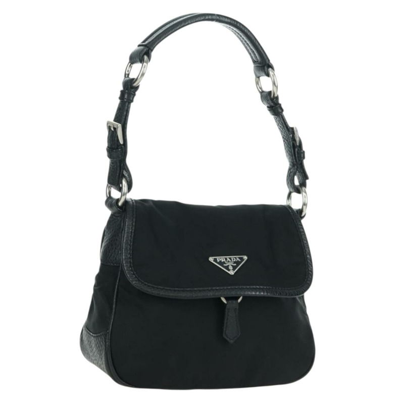 【日本直送】PRADA 尼龍手提包 黑色 銀色 BR2120 正品 am11021V-0