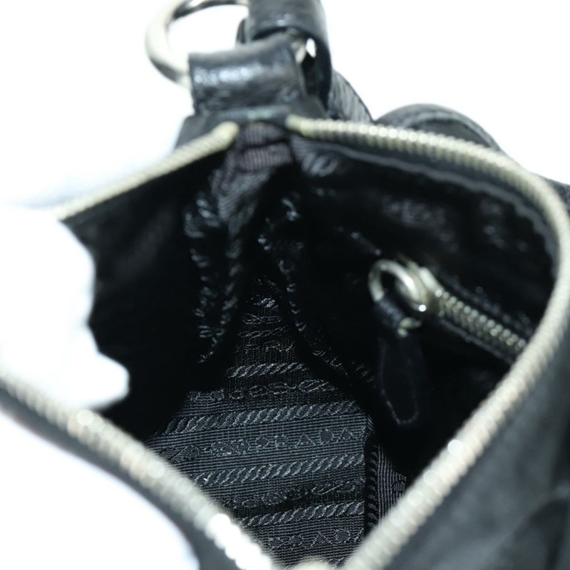 【日本直送】PRADA 尼龍手提包 黑色 銀色 BR2120 正品 am11021V-21