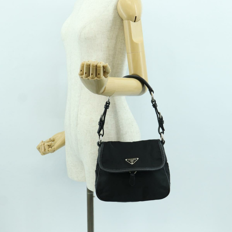 【日本直送】PRADA 尼龍手提包 黑色 銀色 BR2120 正品 am11021V-25