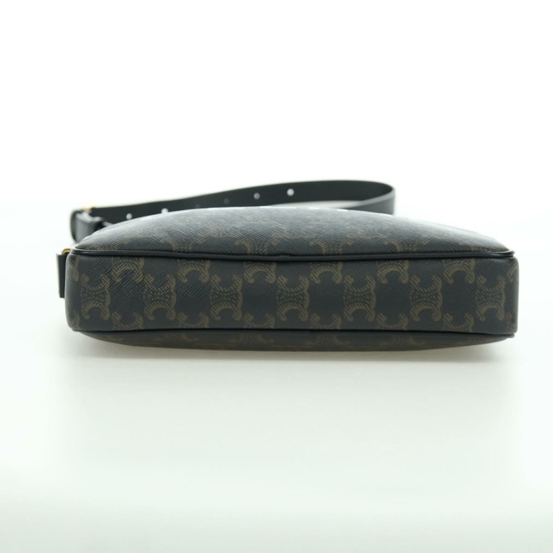 【日本直送】CELINE Triomphe 中型斜背包/肩背包 PVC 黑色金色 正品 ARZ678SAM-4