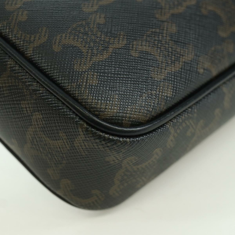 【日本直送】CELINE Triomphe 中型斜背包/肩背包 PVC 黑色金色 正品 ARZ678SAM-16
