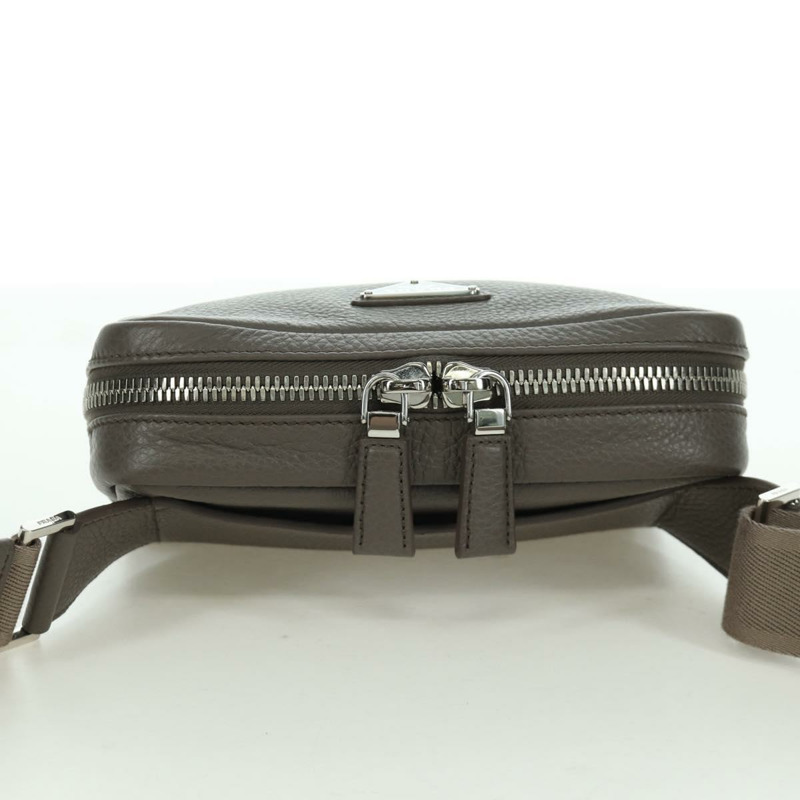 【日本直送】PRADA Vitterodino 肩背包，皮革，灰色/銀色，2VH184，正品 ARZ688SAM-5