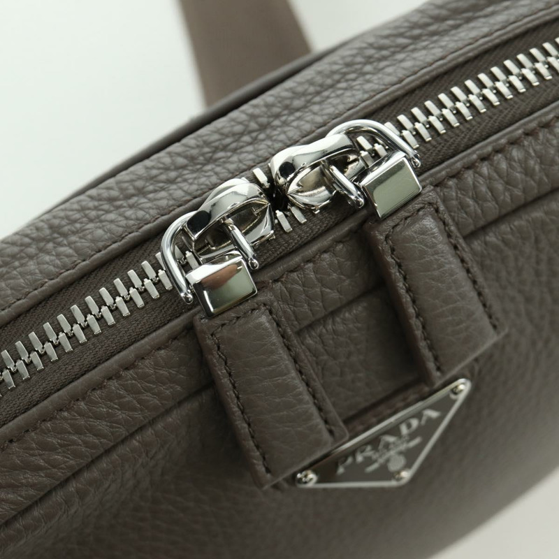 【日本直送】PRADA Vitterodino 肩背包，皮革，灰色/銀色，2VH184，正品 ARZ688SAM-18