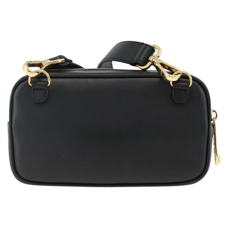 【日本直送】FENDI Versace 聯名背包，黑色金色皮革，正品 ka3101V-1